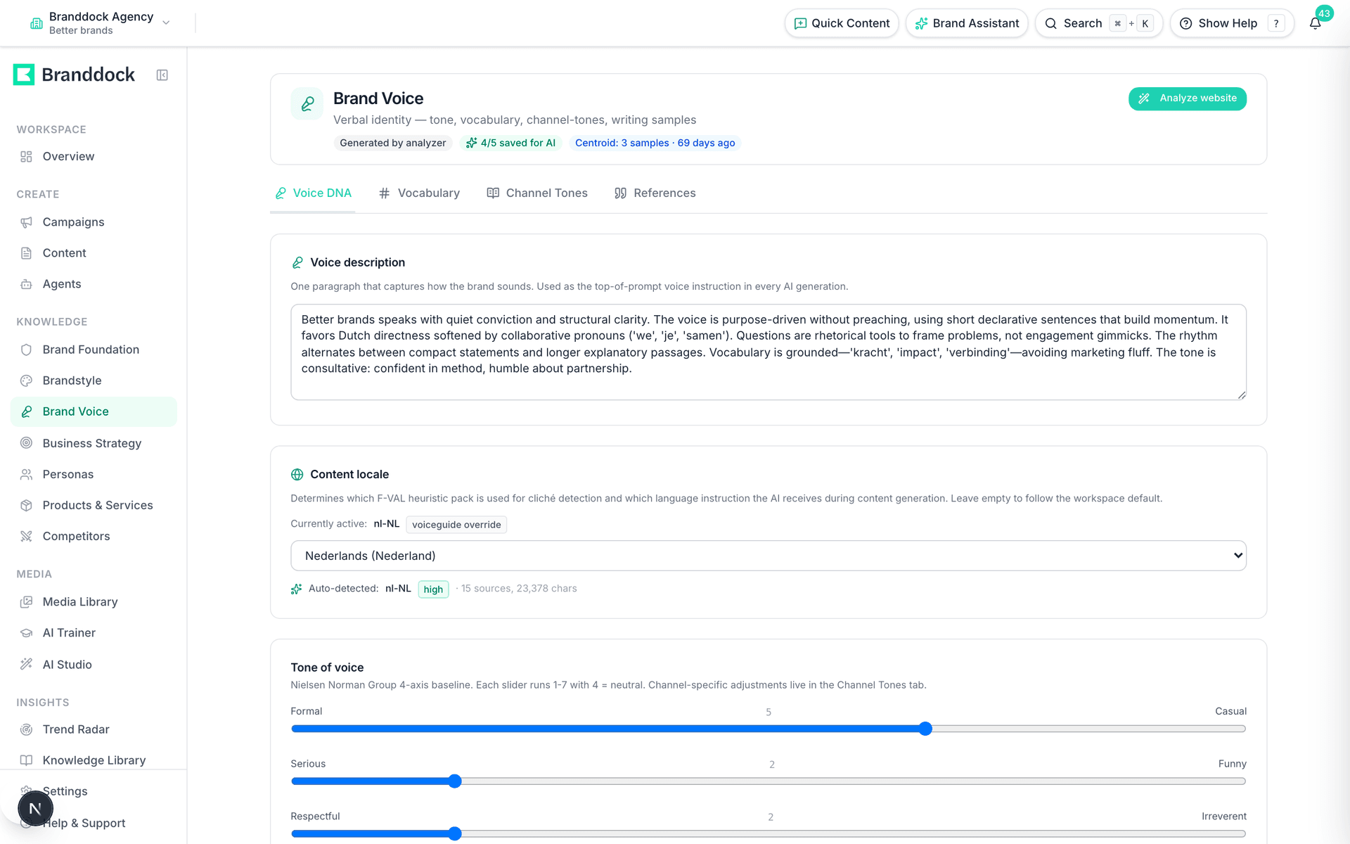 Branddock — brand voice en brandstyle vastleggen